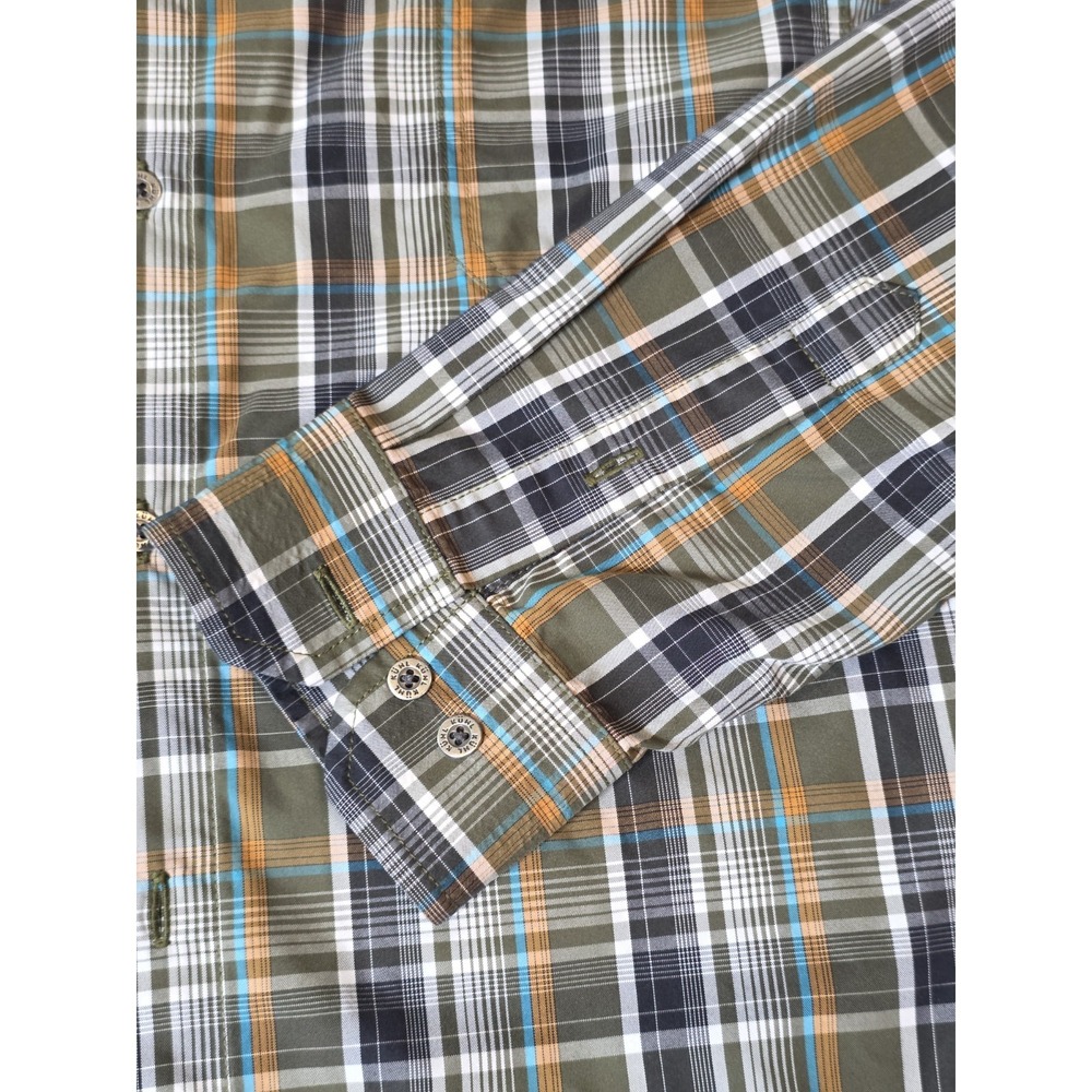 KUHL Men's XXL Long Sleeve Button Down Green Blue Plaid Hiking Outdoor - Picture 3 of 10